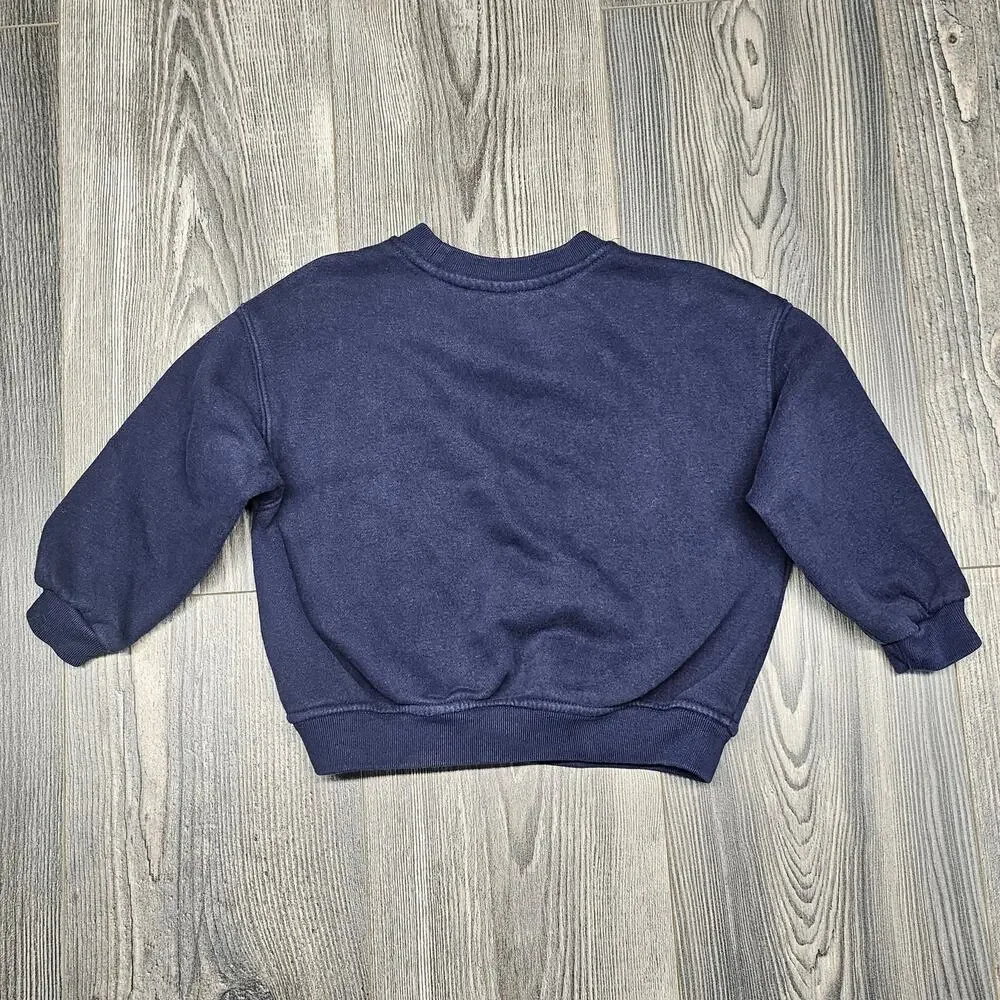 BABY GAP NAVY CREWNECK SWEATSHIRT – SIZE 2 YEARS – COTTON BLEND CASUAL PULLOVER